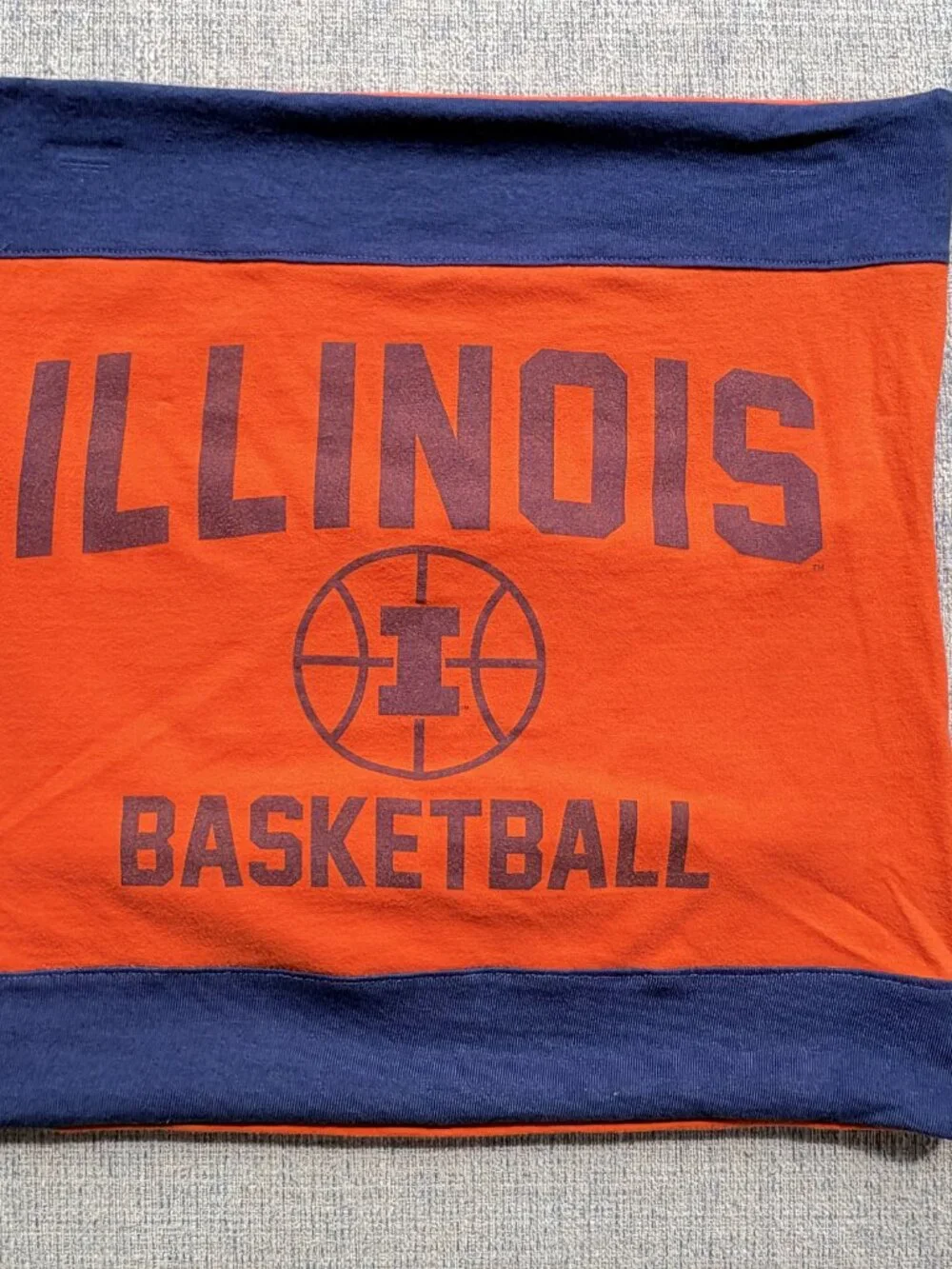 University of Illinois Fighting Illini reworked t-shirt throw pillow cover only